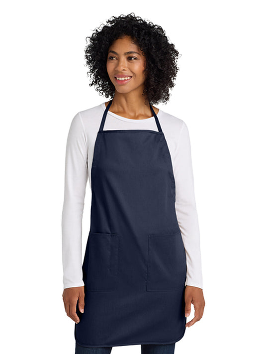 Women's Three-Pocket Full-Length Apron - A520 - Navy