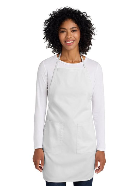 Women's Three-Pocket Full-Length Apron - A520 - White