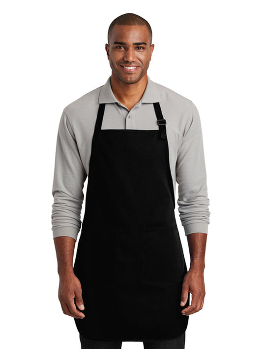 Unisex 2-Pocket Full-Length Bib Apron - A600 - Black