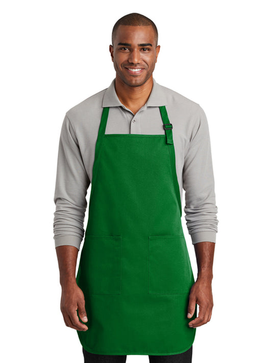 Unisex 2-Pocket Full-Length Bib Apron - A600 - Kelly Green
