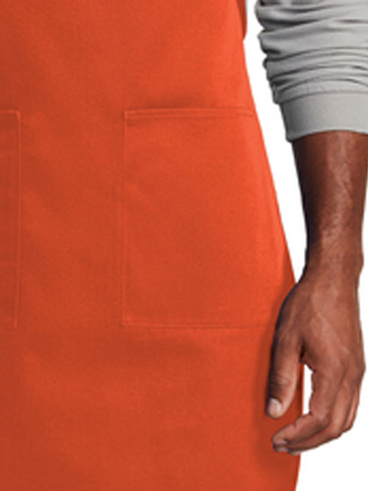 Unisex 2-Pocket Full-Length Bib Apron - A600 - Orange