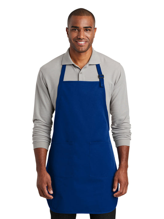 Unisex 2-Pocket Full-Length Bib Apron - A600 - Royal