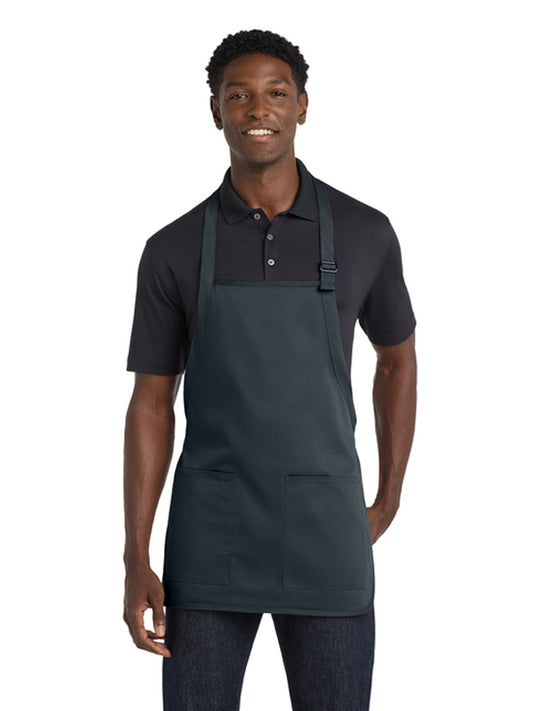 Unisex 2-Pocket Medium-Length Bib Apron - A601 - Navy