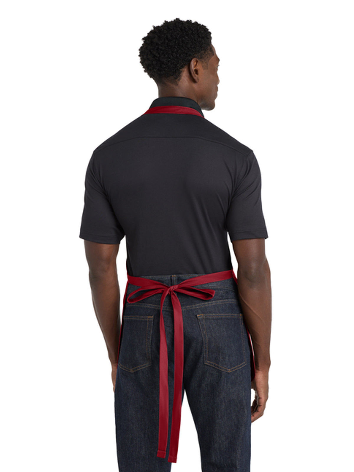 Unisex 2-Pocket Medium-Length Bib Apron - A601 - Red