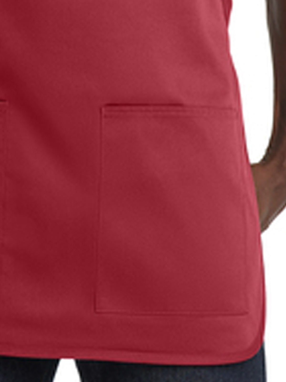 Unisex 2-Pocket Medium-Length Bib Apron - A601 - Red