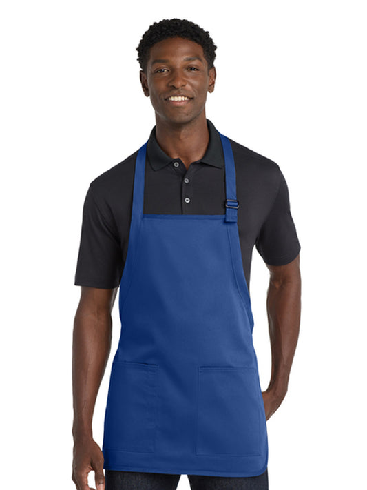 Unisex 2-Pocket Medium-Length Bib Apron - A601 - Royal
