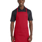 Men's Three-Pocket Easy Care with Stain Release Extra Long Bib Apron  - A700 - Red