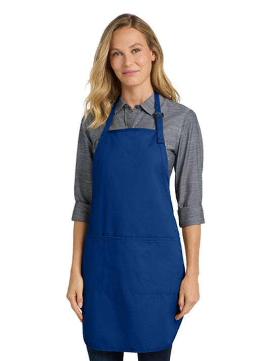 Women's Three-Pocket Easy Care with Stain Release Full Length Apron - A703 - Royal