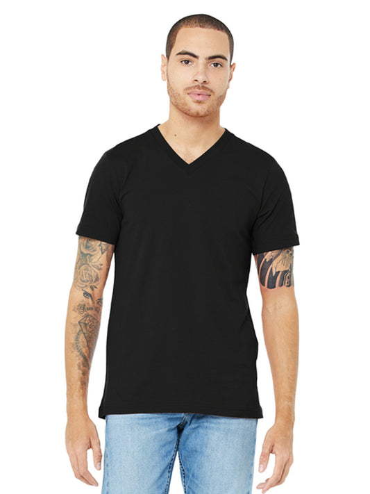 Unisex Pocketless V-Neck Tee - BC3005 - Black