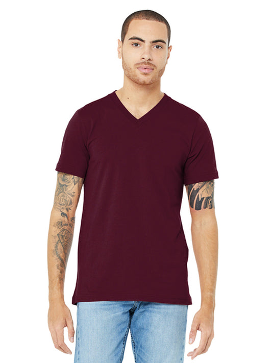 Unisex Pocketless V-Neck Tee - BC3005 - Maroon