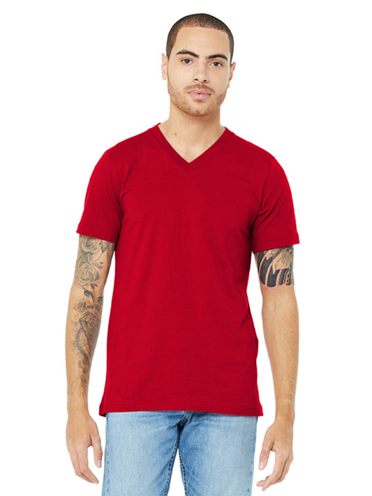 Unisex Pocketless V-Neck Tee - BC3005 - Red