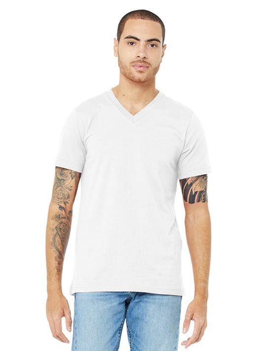 Unisex Pocketless V-Neck Tee - BC3005 - White
