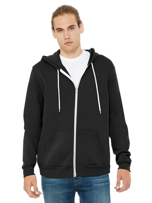 Unisex 2-Pocket Full-Zip Hoodie - BC3739 - Black