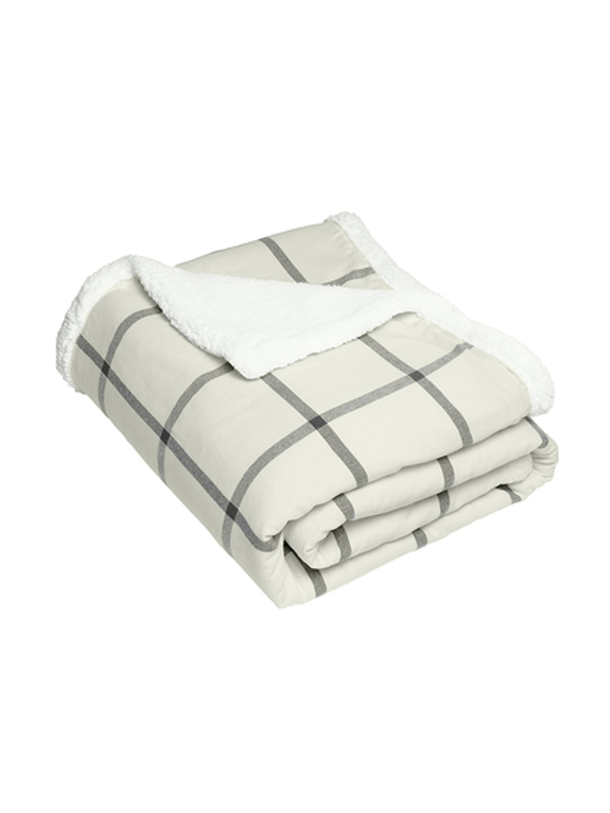 Flannel Sherpa Blanket - BP43 - Window Pane