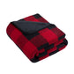 Unisex Double-Sided Sherpa Plush Blanket - BP48 - Black/ Red Buffalo Plaid