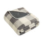 Unisex Double-Sided Sherpa Plush Blanket - BP48 - Grey/ Marshmallow Buffalo Plaid