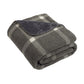 Unisex Double-Sided Sherpa Plush Blanket - BP48 - Marshmallow/ Grey Window Pane
