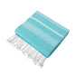 Unisex Stripe Pattern Cali Throw Blanket - BP90 - Aquamarine/ White