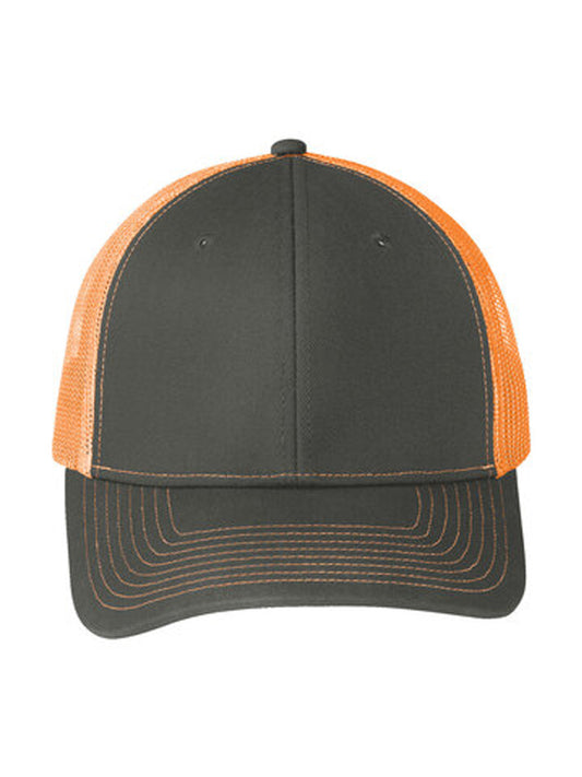 Unisex Snapback Cap - C112 - Grey Steel/ Neon Orange