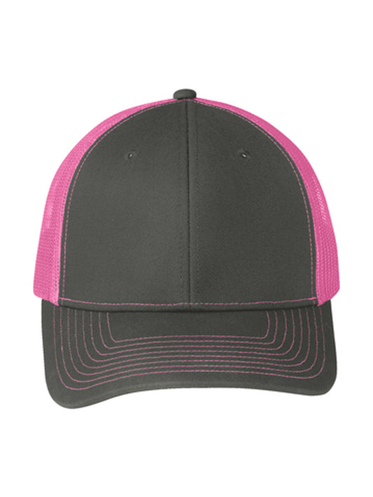 Unisex Snapback Cap - C112 - Grey Steel/ Neon Pink