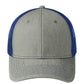 Unisex Snapback Cap - C112 - Heather Grey/ Patriot Blue
