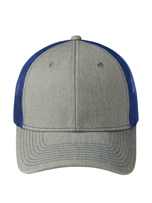 Unisex Snapback Cap - C112 - Heather Grey/ Patriot Blue