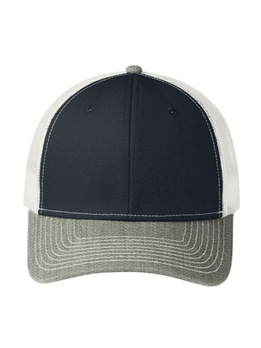 Unisex Snapback Cap - C112 - Rich Navy/ Heather Grey/ White