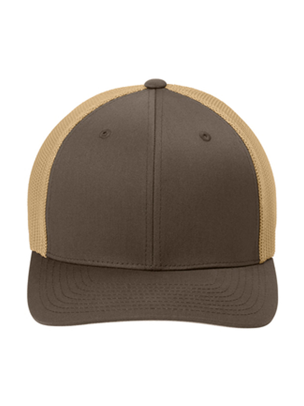 Unisex Flexfit® Mesh Back Cap - C812 - Brown/Khaki