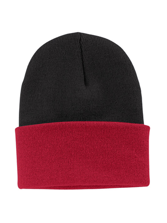 Unisex Knit Cap - CP90 - Black/ Athletic Red