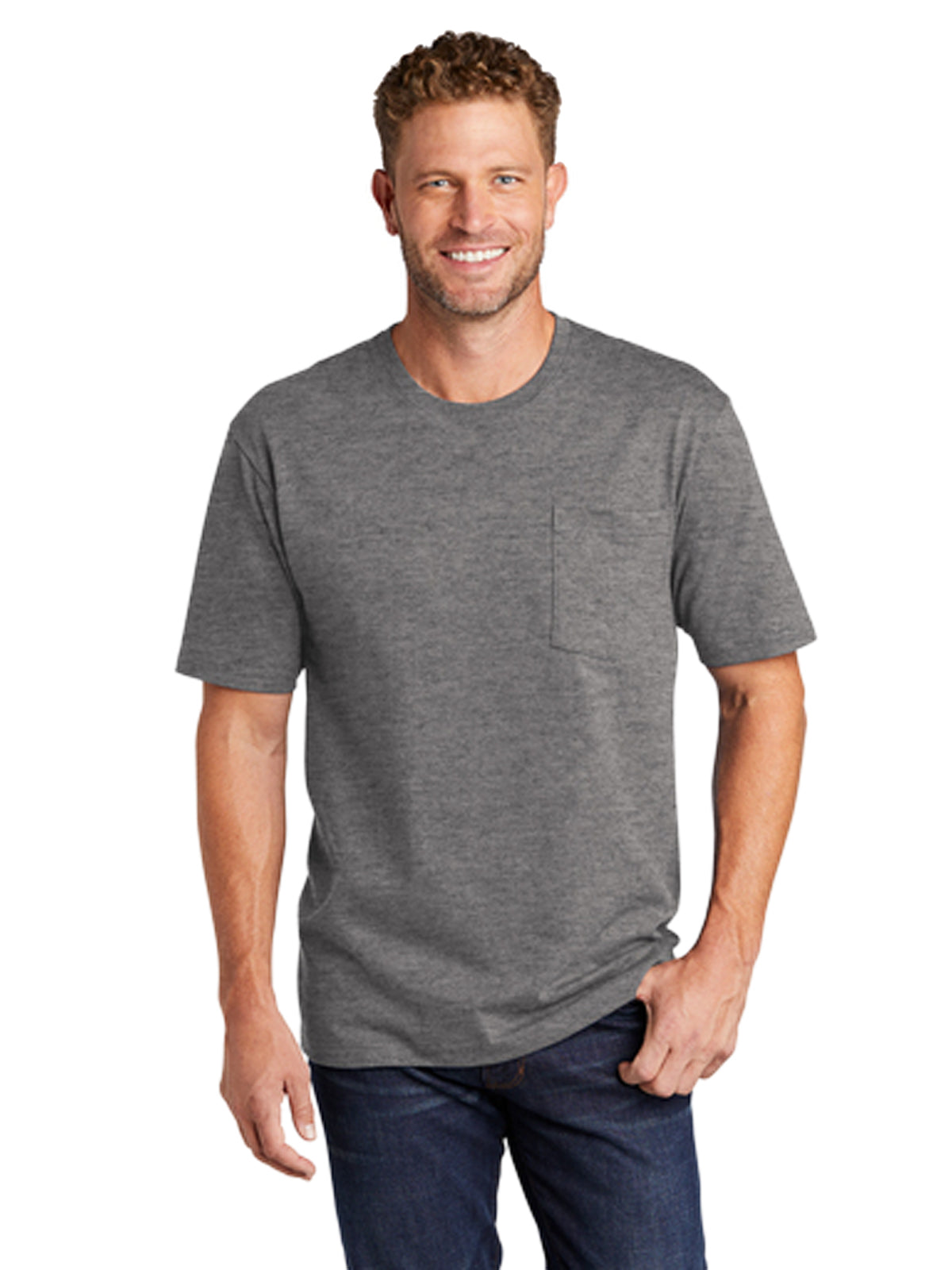 Men's 1-Pocket Workwear Tee - CS430 - Heathered Charcoal