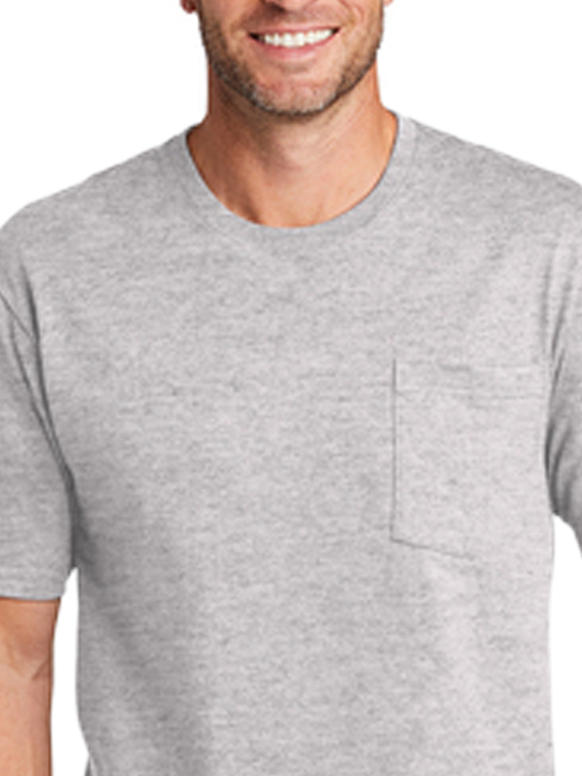 Men's 1-Pocket Workwear Tee - CS430 - Heather Grey