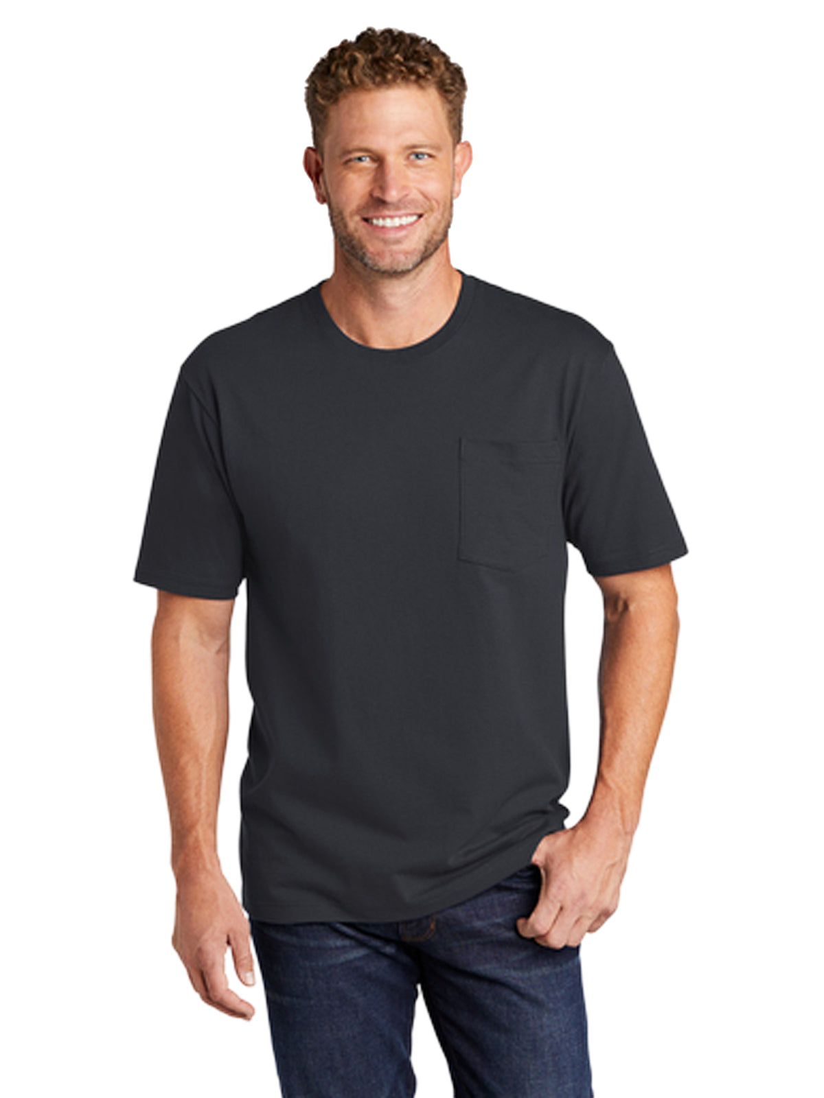 Men's 1-Pocket Workwear Tee - CS430 - Navy Blue
