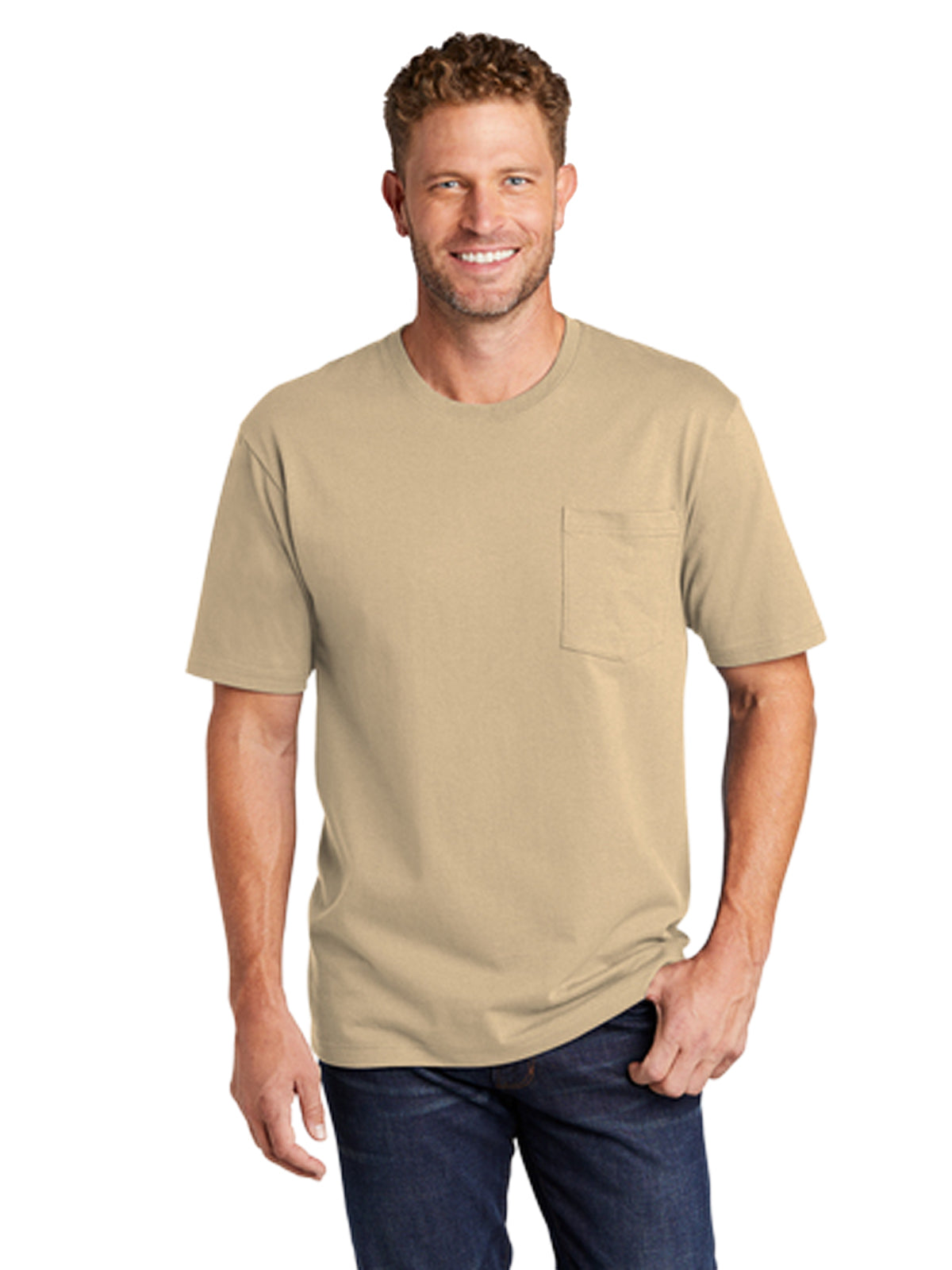 Men's 1-Pocket Workwear Tee - CS430 - Tan