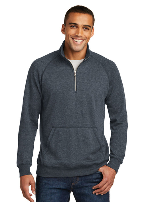 Men's Lightweight Fleece 1/4-Zip Sweatshirt - DM392 - Navy Heather