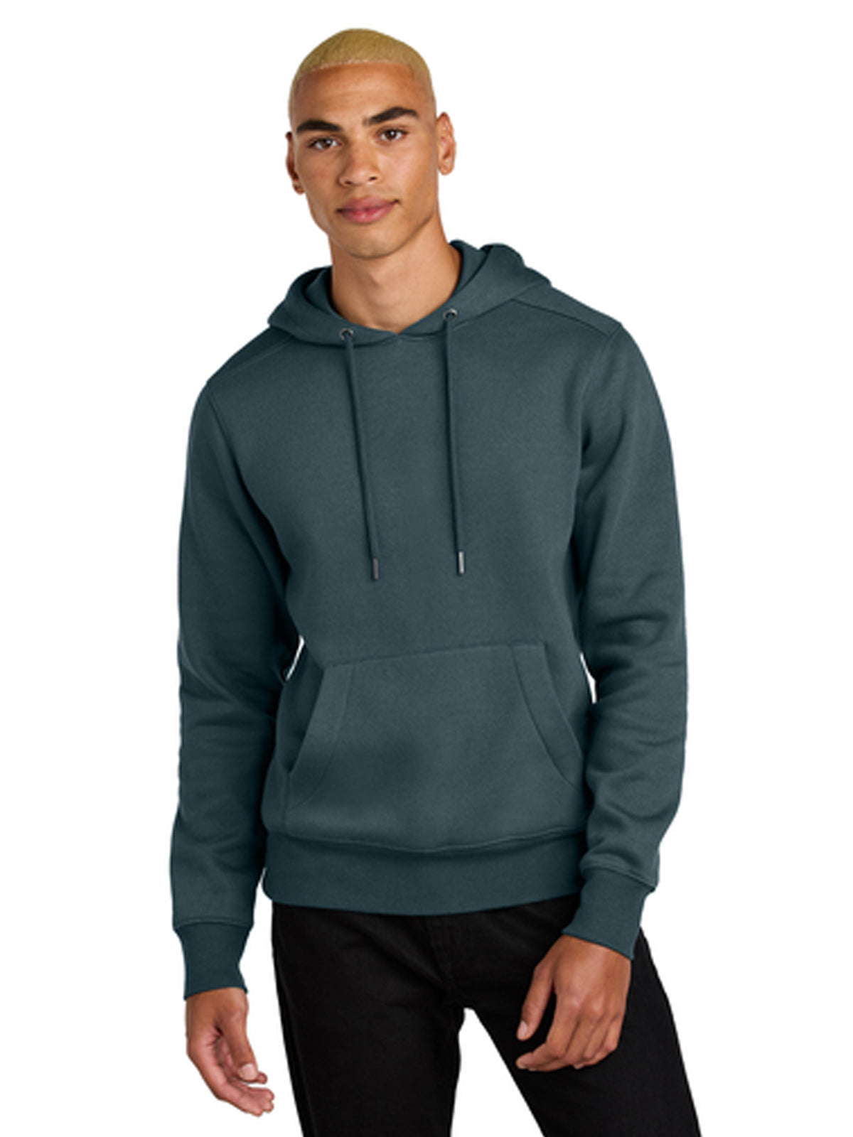 Men's 1-Pocket Perfect Weight Fleece Hoodie - DT1101 - Deep Steel Blue