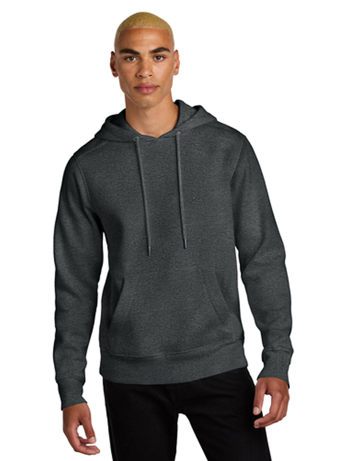 Men's 1-Pocket Perfect Weight Fleece Hoodie - DT1101 - Heathered Charcoal