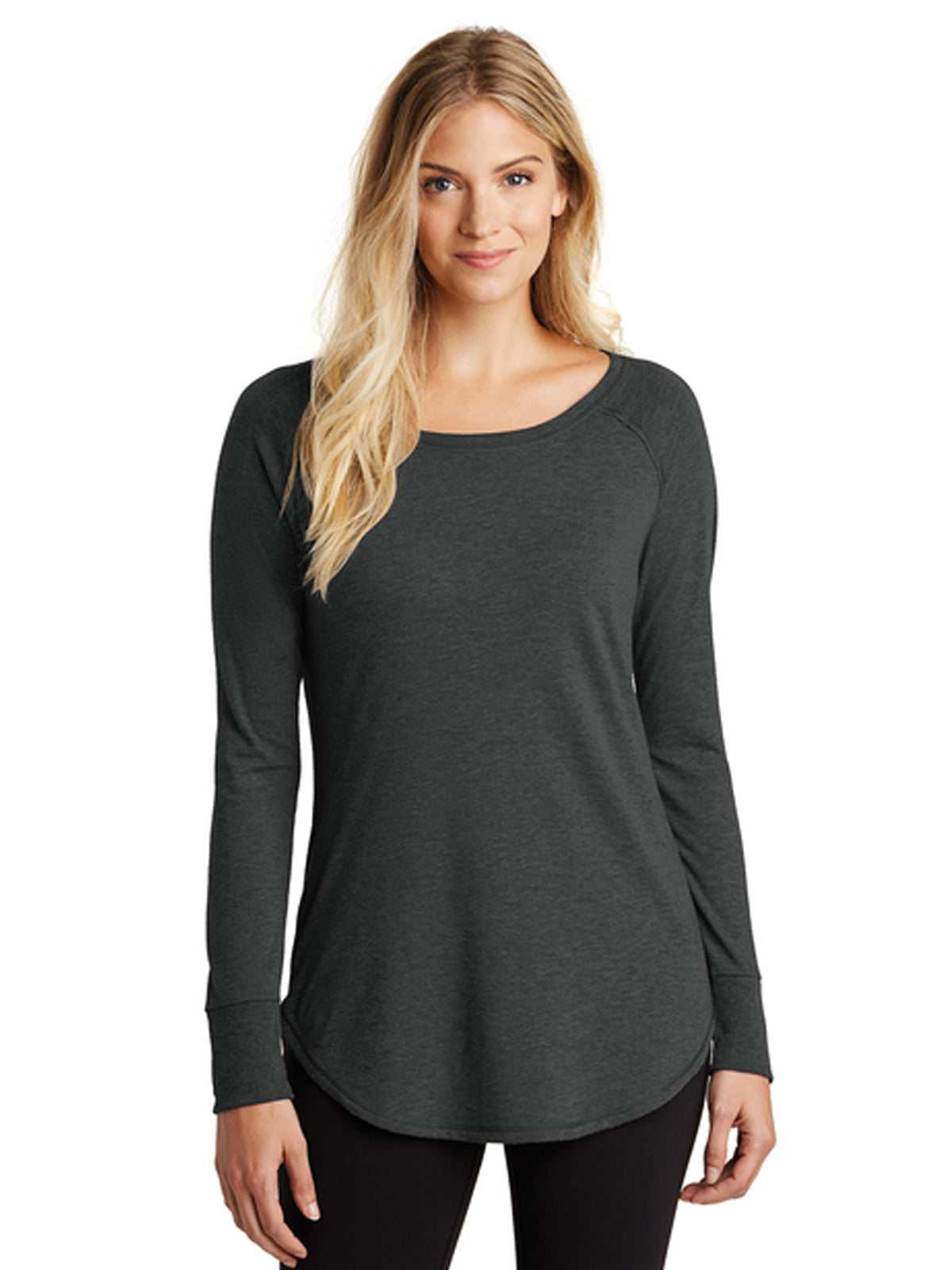 Women’s Perfect Tri Long Sleeve Tunic Tee - DT132L - Black Frost
