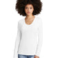 Women’s Perfect Tri Long Sleeve V-Neck Tee - DT135 - White