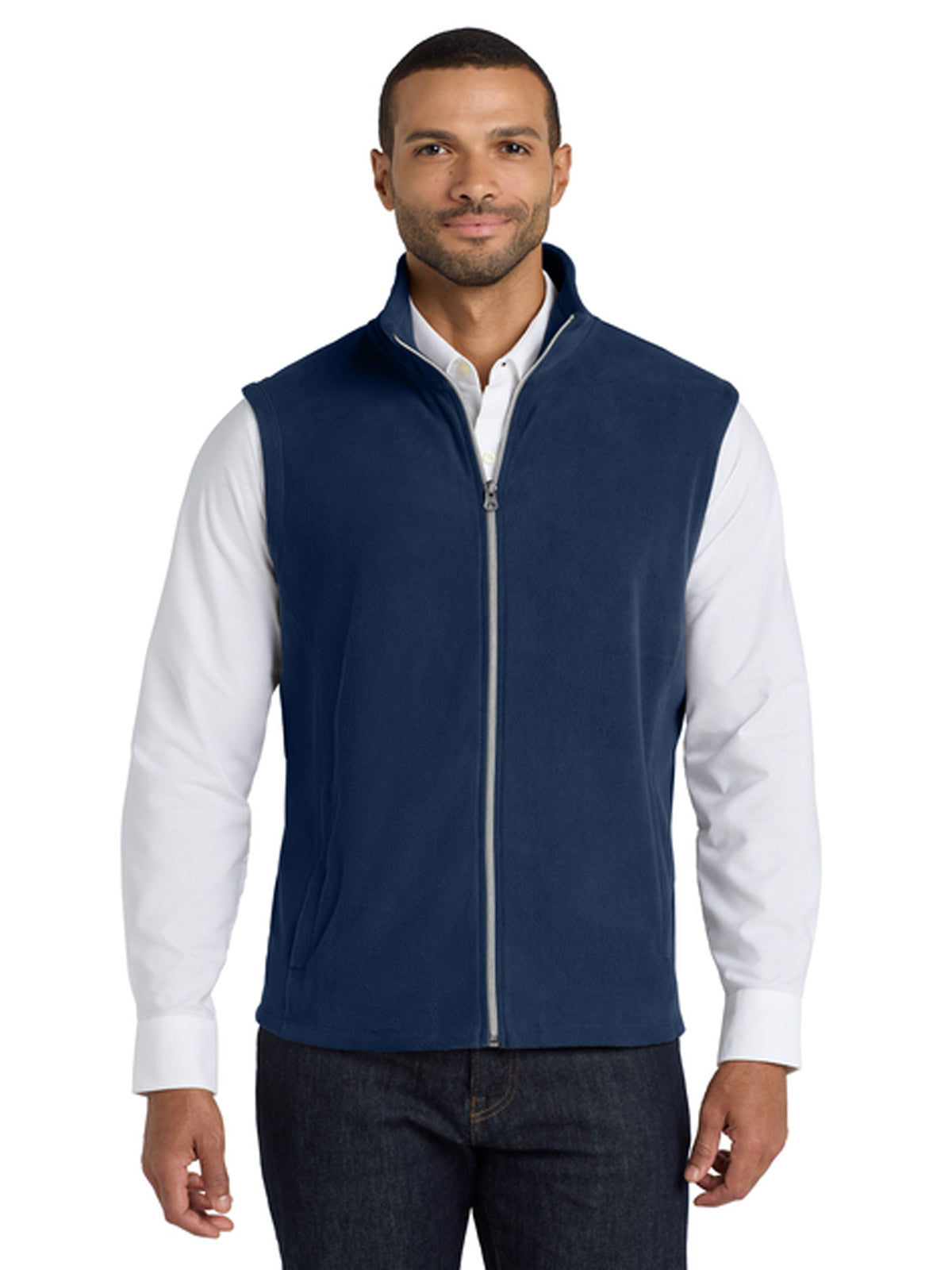Men's 2-Pocket Microfleece Vest - F226 - True Navy