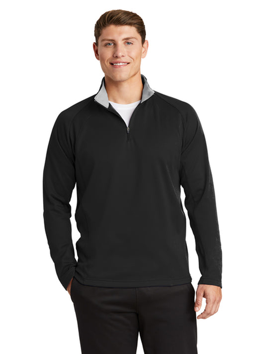 Men's Pocketless 1/4-Zip Sweatshirt - F243 - Black/ Silver