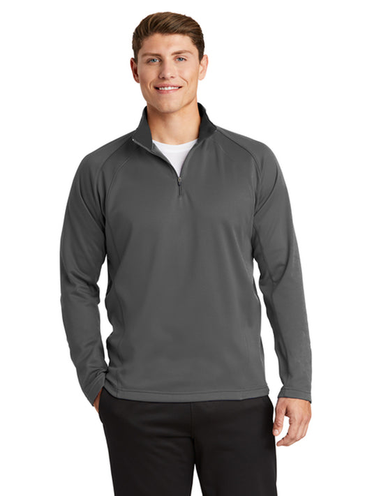 Men's Pocketless 1/4-Zip Sweatshirt - F243 - Dark Smoke Grey/ Black