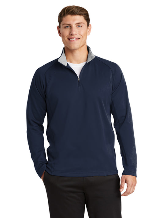 Men's Pocketless 1/4-Zip Sweatshirt - F243 - Navy/ Silver