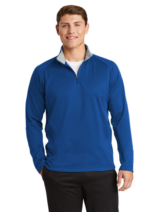 Men's Pocketless 1/4-Zip Sweatshirt - F243 - True Royal/ Silver
