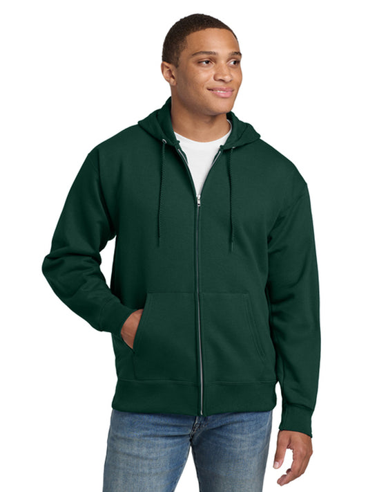 Men's 2-Pocket Full-Zip Hooded Sweatshirt - F283 - Deep Forest