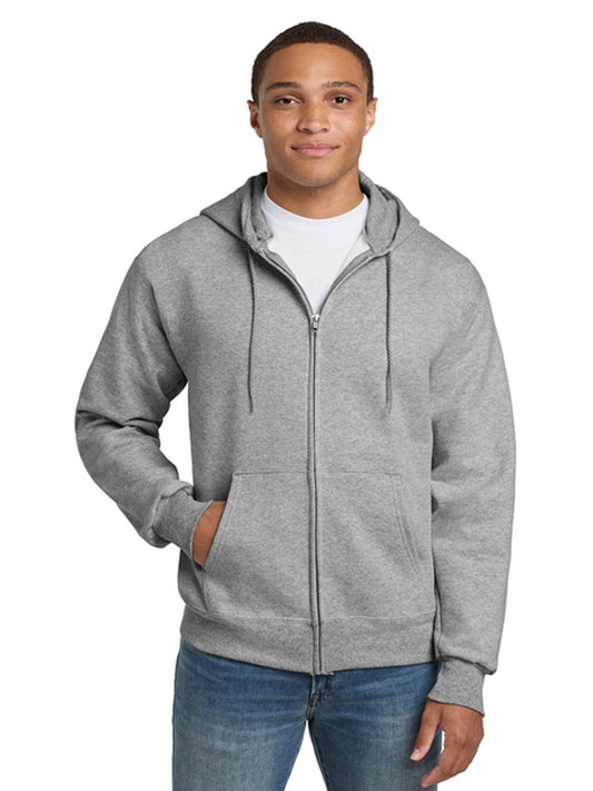 Men's 2-Pocket Full-Zip Hooded Sweatshirt - F283 - Light Steel