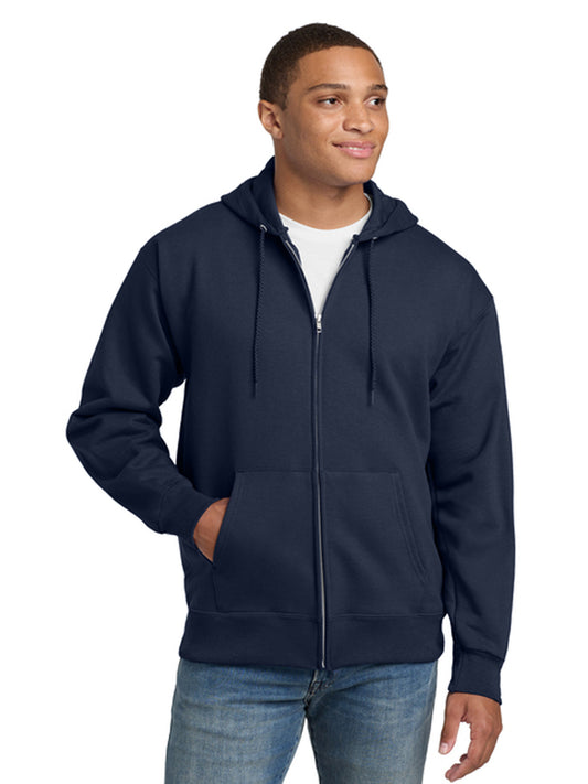 Men's 2-Pocket Full-Zip Hooded Sweatshirt - F283 - Navy