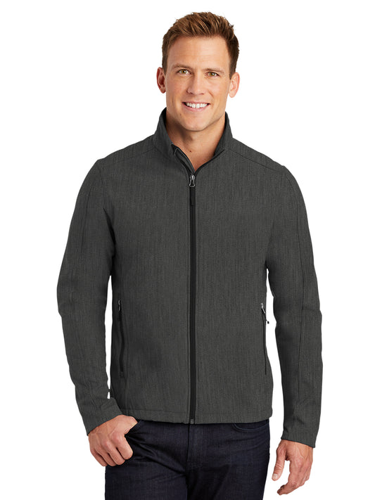 Men's Soft Shell Jacket - J317 - Black Charcoal Heather