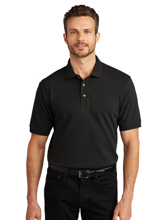 Men's Heavyweight Pique Polo - K420 - Black