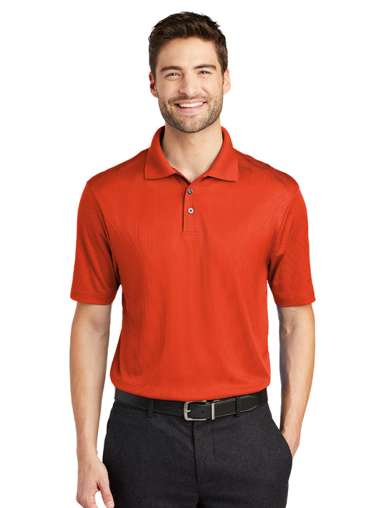 Men's Fine Jacquard Polo - K528 - Autumn Orange