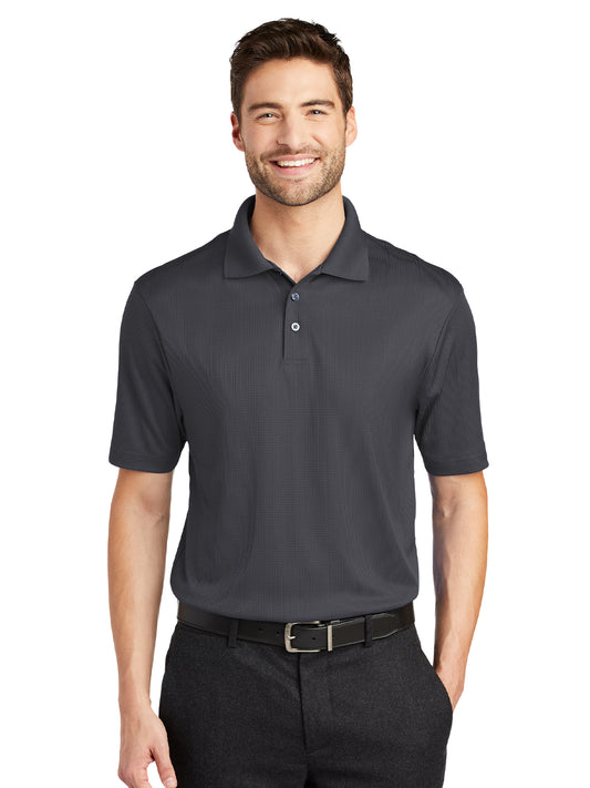Men's Fine Jacquard Polo - K528 - Grey Smoke
